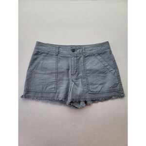 Free‎ People Mid-Rise Chino Shorts Womens 6 Gray  Raw Hem Pockets